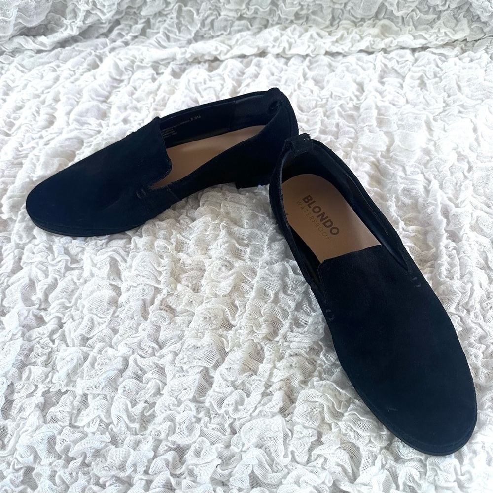 Blondo Bridget Waterproof Loafers Black Nubuck Leather Women’s 8.5 - Picture 3 of 11